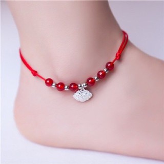 ( Mẫu 13 ) Lắc chân sợi chỉ đỏ may mắn