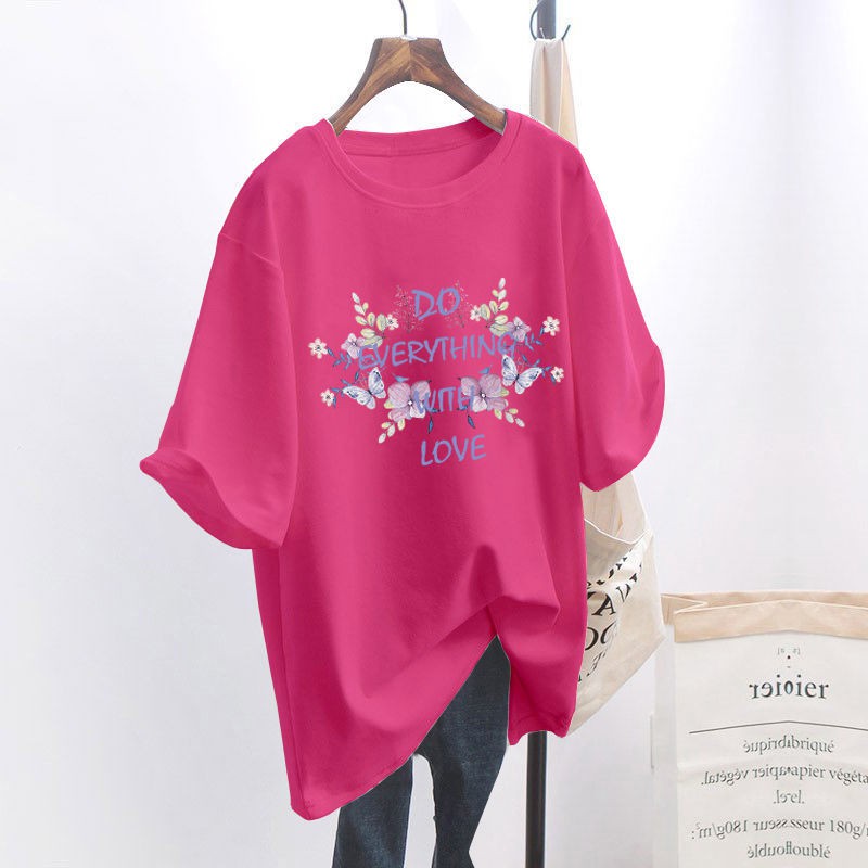 NRVP Áo thun ngắn tay dáng rộng kiểu Hàn Quốc thời trang mùa hè 2021 cho nữ