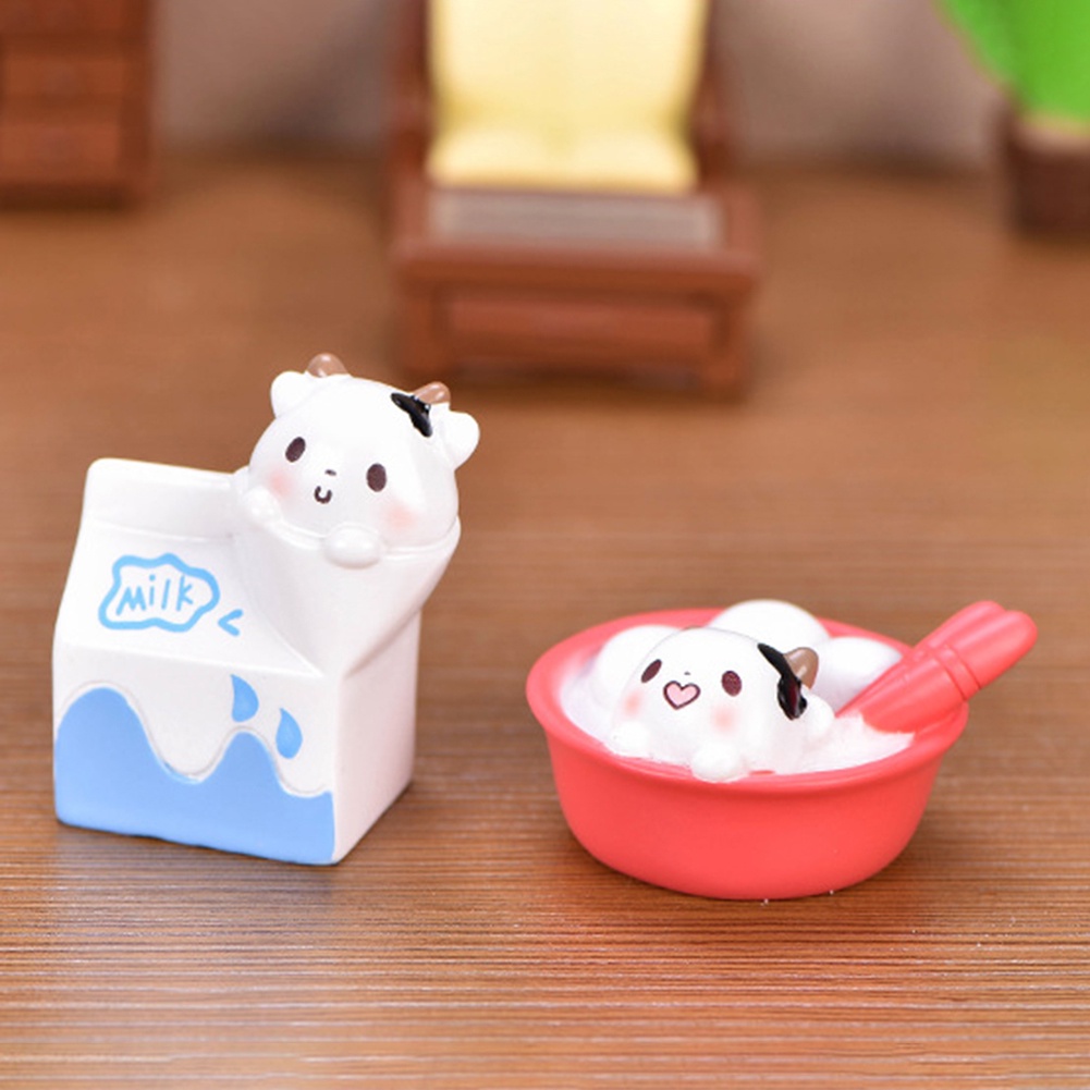 【SPP】DIY Cute Cartoon Cows Micro-landscape Resin Ornament Garden Succulent Decoration