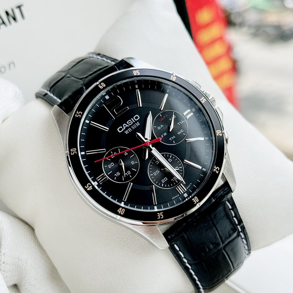 ĐỒNG HỒ NAM CASIO 6 kim chính hãng MTP-1374 newfullbox , bảo hành 3 năm