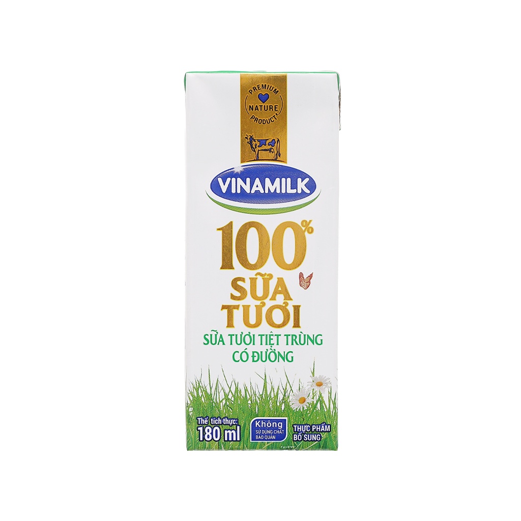 Thùng 48 hộp 180ml sữa tươi có đường vinamilk 100%