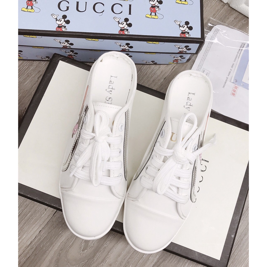 [Mã FAGREEN245 giảm 10% tối đa 30k đơn từ 99k] Giày sục thể thao nữ viền bạc in hình chuột micky mẫu mới 2020 | BigBuy360 - bigbuy360.vn