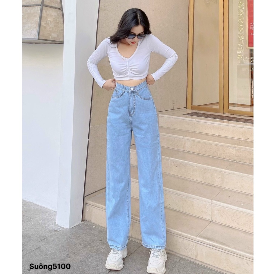 QUẦN JEANS ỐNG RỘNG NỮ LƯNG CAO LAI CUỐN XANH NHẠT MỀM MỊN DÀY DẶN CAO CẤP NITIQC ĐỈNH CAO PHÁ CÁCH