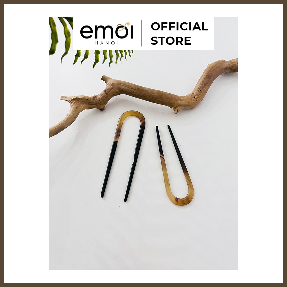 Trâm cài tóc ngọc nâu đen (Hair Brooch)-phụ kiện tóc dành cho phái nữ Emoi Jewerly HB05