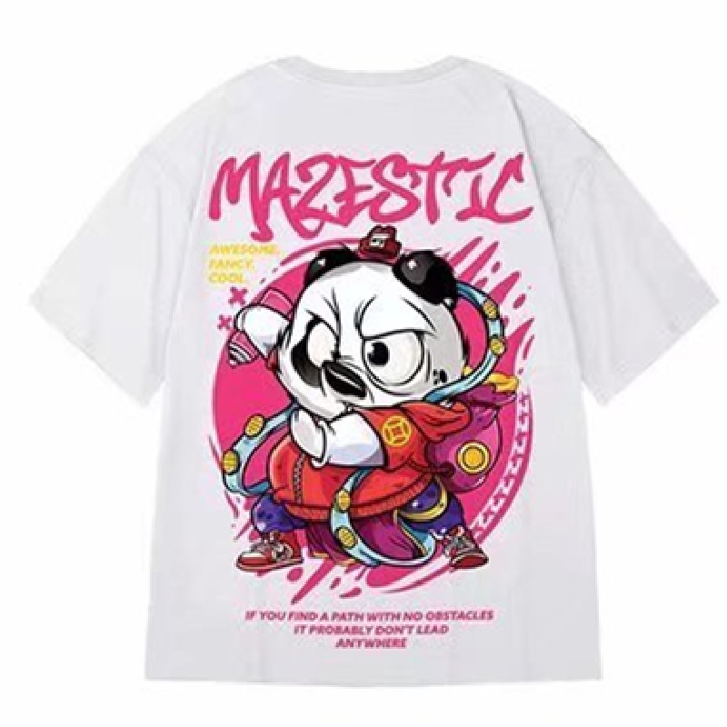 Áo Thun Tay Ngắn Dáng Rộng In Hoạt Hình Gấu Kiểu Hip-Hop Đường Phố Hàn Quốc Thời Trang Mùa Hè Cho Nam Cỡ M-8XL