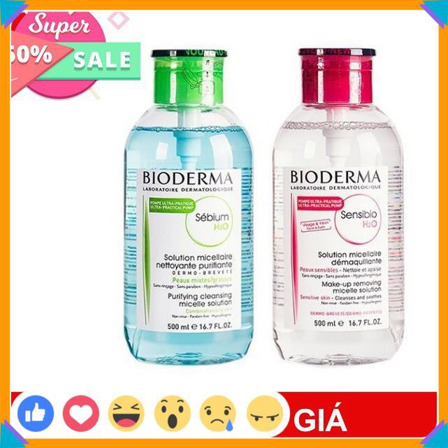 ⚡️ 𝑪𝒉𝒖𝒂̂̉𝒏 𝑪𝒉𝒊́𝒏𝒉 𝑯𝒂̃𝒏𝒈 ⚡️ Nước Tẩy Trang Bioderma 500ml  Hàng Nội Địa Pháp Có Nút Nhấn | BigBuy360 - bigbuy360.vn