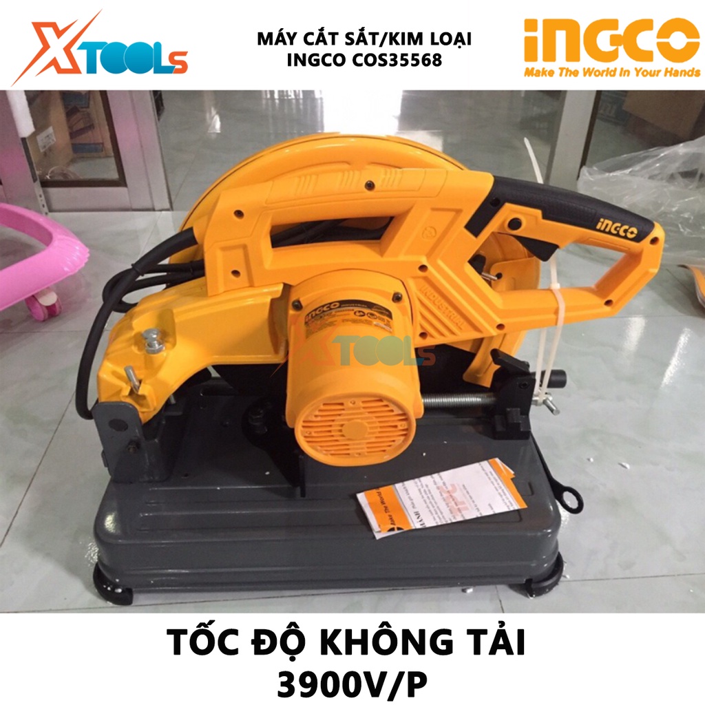 Máy cắt sắt, kim loại INGCO COS35568 | máy cắt sắt bàn 2400 W, Tốc độ không tải 3900 v/p, 355x25.4x3mm, Kèm theo 1 lưỡi