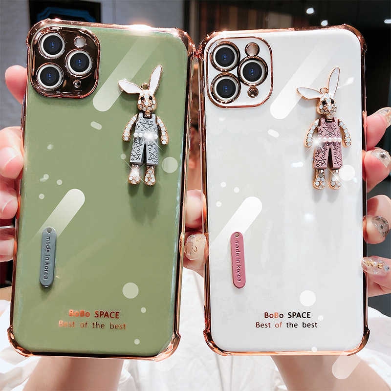 Vỏ iPhone 12ProMax Case iPhone 12 Case iPhone 11 7Plus 8Plus  Case Cartoon iPhone 12Mini Bảo vệ Tay áo dễ thương Vỏ điện thoại Thỏ iPhone 7 Mile Case Silicone Một cặp nDNL