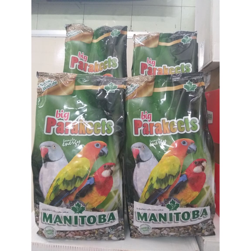 HẠT TRỘN HOÀN CHỈNH MANITOBA BIG PARAKEETS GÓI 2KG dùng cho vẹt sun, ringneck và các dòng cùng size