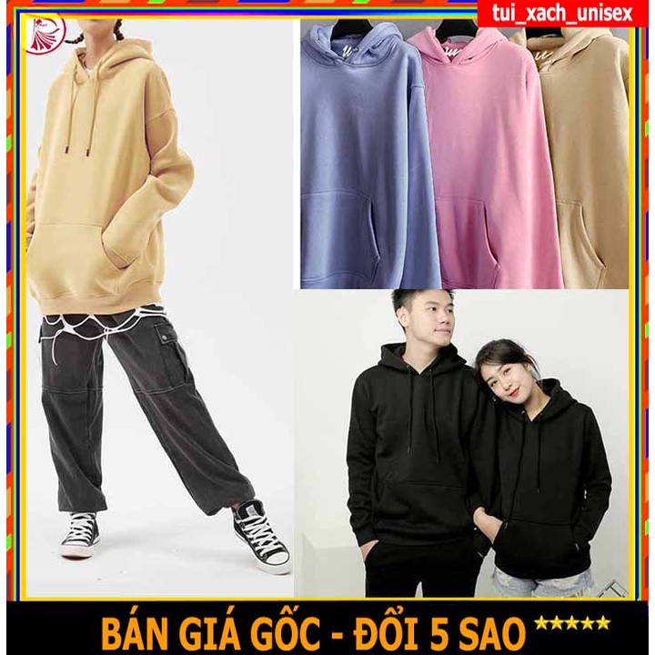 ❤️ GIÁ SỈ - LOẠI TỐT ❤️ Áo khoác nỉ hoodie trơn Unisex - Thun tay dài form rộng có mũ dáng suông nam nữ HOT - ĐỒ ẤM LẠNH