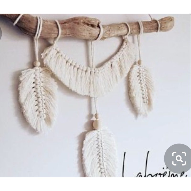 Macrme trang trí treo tường - Mành treo tường macrame chiếc lá