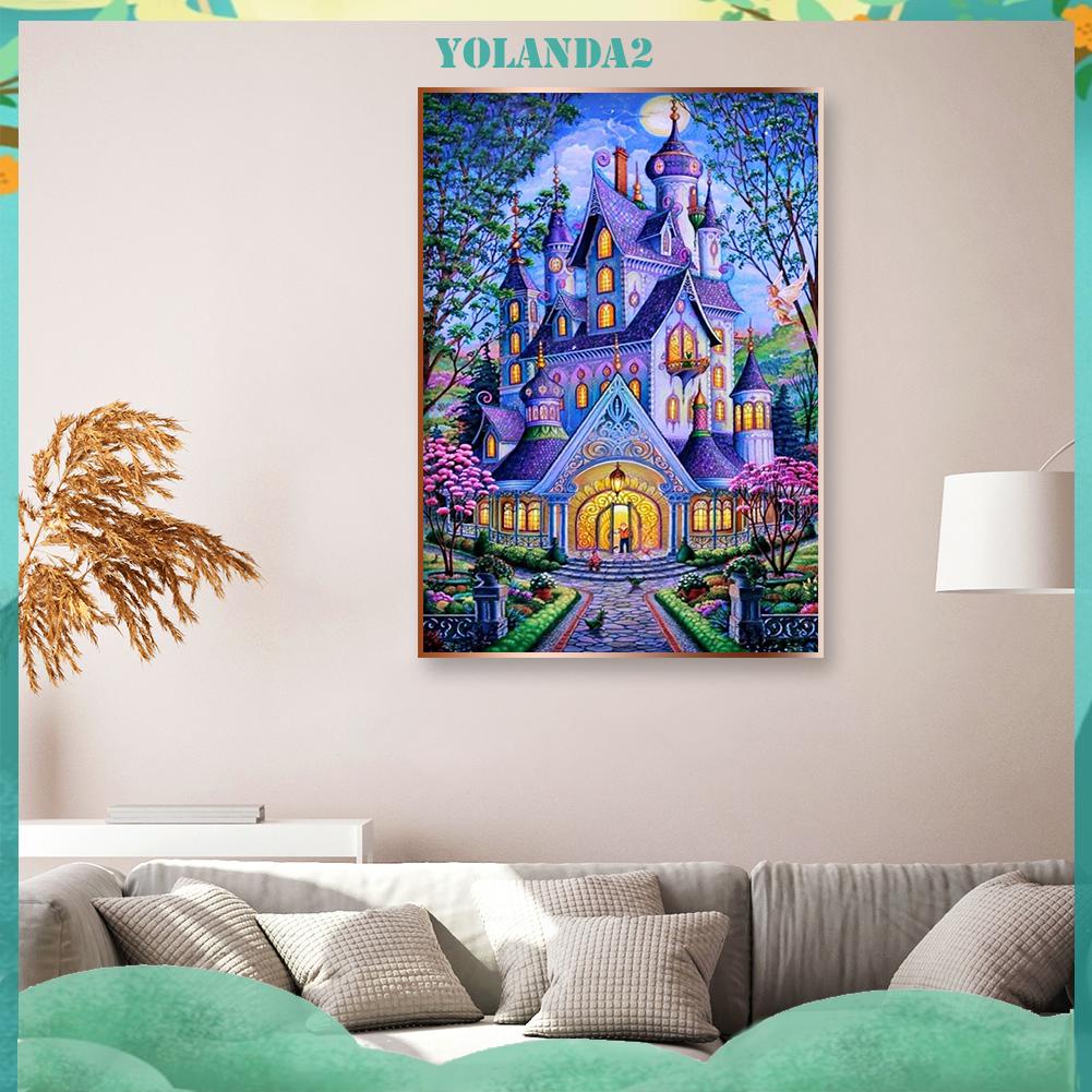 Bộ Tranh Đính Đá Tự Làm Hình Lâu Đài Màu Tím 2 / Mosaic