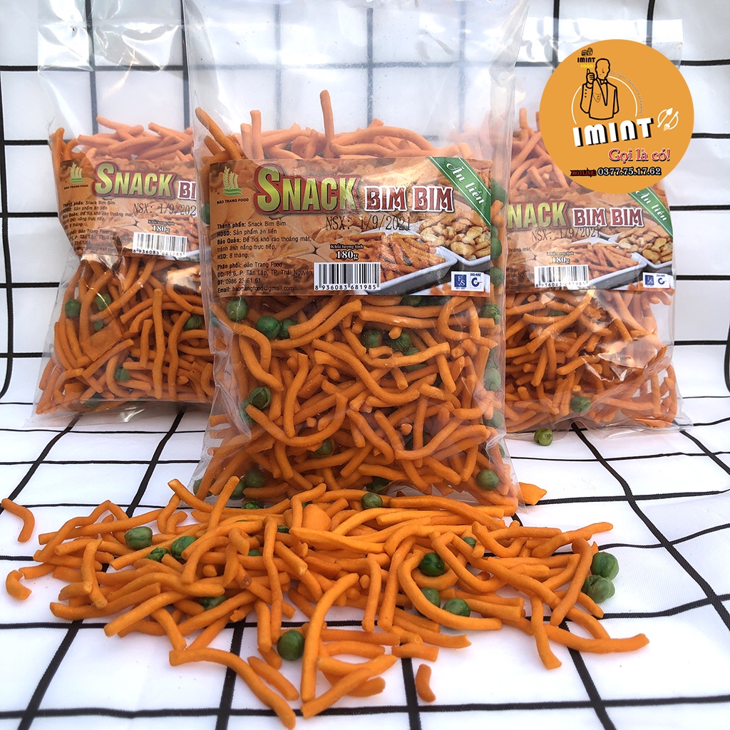 anvat- bim bim que đậu hà lan 160g món quà tuổi thơ (Giòn ngon - Đậm vị) đồ ăn vặt IMINT FOOD