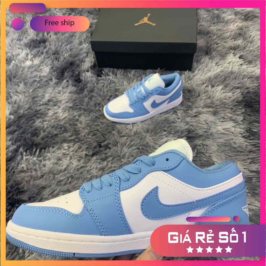 Giày Sneaker JD 1 màu xanh trắng thấp cổ nam nữ full box bill | BigBuy360 - bigbuy360.vn
