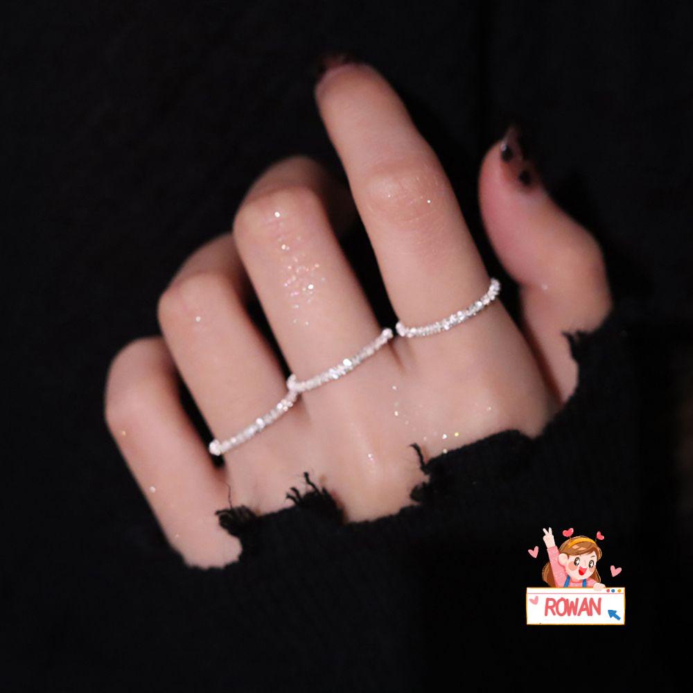 ❈Rowan❈ Nhẫn Cưới Cổ Điển Lấp Lánh Đơn Giản|Vòng Tay Trang Sức Nhiều Màu Thời Trang 2022