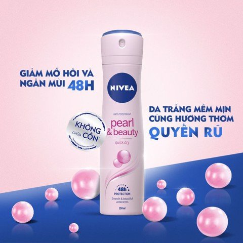 Xịt Khử Mùi Giảm Mồ Hôi, Trắng Mịn &amp; Mờ Thâm Nivea Extra Whitening Spray 150ml