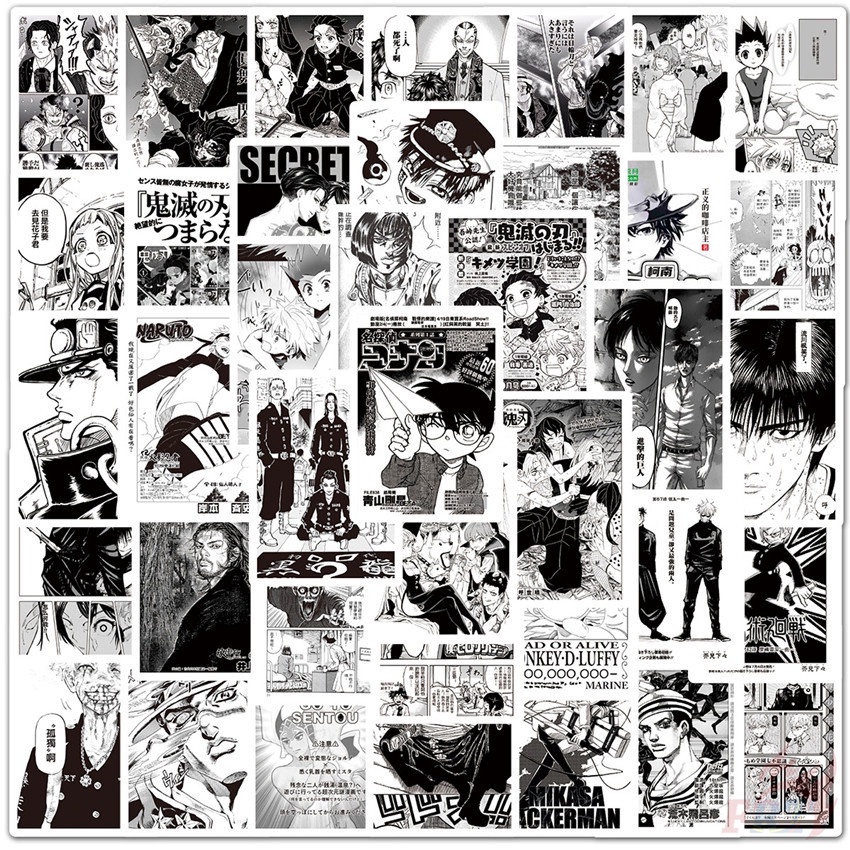 200Pcs/Set ❉ Shōnen Manga Mixed Magazine Mini Poster Stickers ❉ Classical Anime Cartoon DIY Fashion Stickers