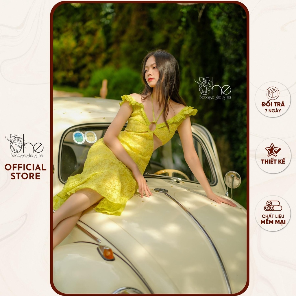 Đầm dự tiệc cut-out thiết kế She, Đầm đi biển maxi đuôi cá đẹp đi chơi SDX154