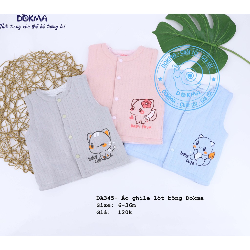 Dokma - Áo gile trần bông lót lông 9-36m DA345