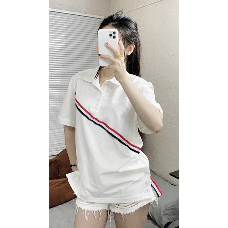 áo polo nam nữ form rộng kẻ chéo, áo phông cộc tay unisex cổ bẻ trẻ trung năng động.