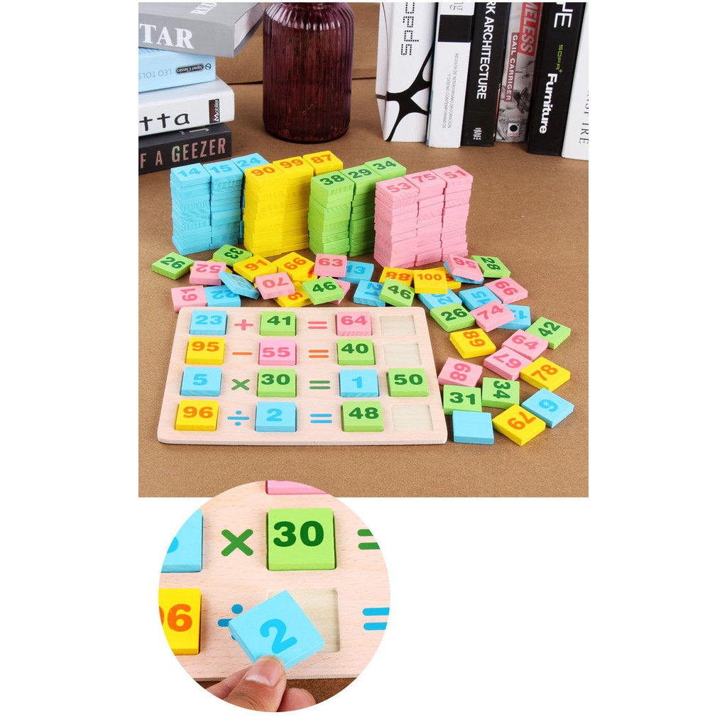 Đồ Chơi Gỗ Domino Học Toán, Bộ Đồ Chơi Domino Xếp Hình, Đồ Chơi Domino Học Toán 300 Chi Tiết.