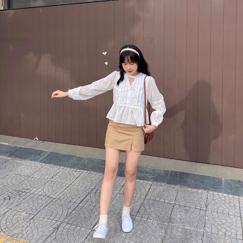 Chân váy xẻ 2 lớp có quần trong Bora