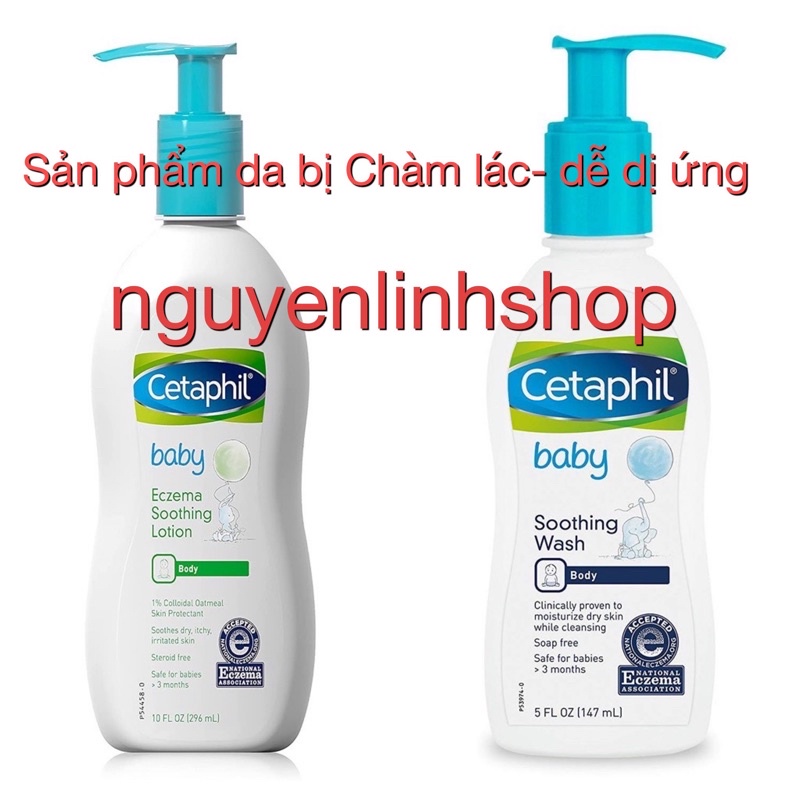 Sữa tắm và dưỡng thể Cetaphil baby Eczema cho da Chàm, khô, dễ dị ứng 147ml - Mỹ