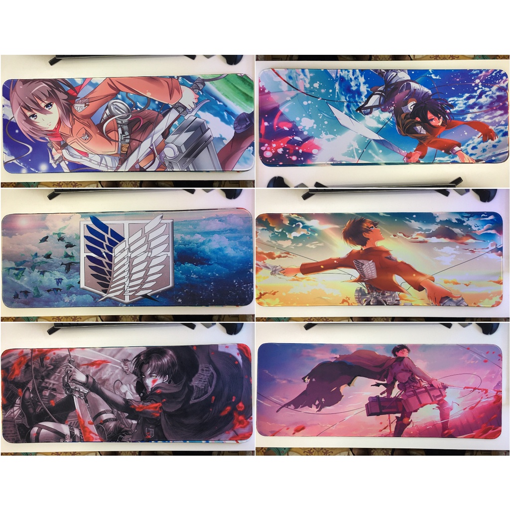 Lót chuột chuyên game Size Lớn 80x30 90x40 in hình anime Attack on titan Shingeki No Kyojin