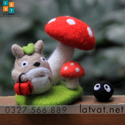 [MỚI] Kit Len Chọc Totoro Mụp Cute, Kit len chọc siêu cute chào hè có hướng dẫn, Needle felting totoro, quà tặng ý nghĩa