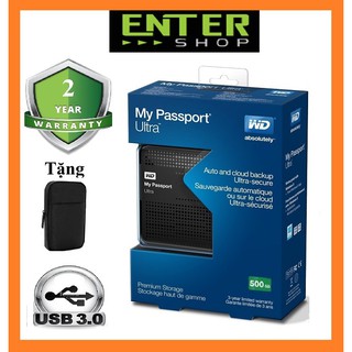 Ổ cứng di động wd my passport ultra 500gb usb 3.0 tặng túi chống sốc