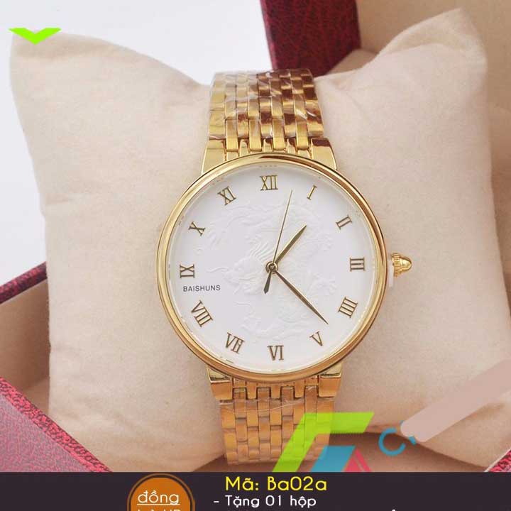 Đồng Hồ Nam Baishuns Mặt Họa Tiết Rồng Trắng