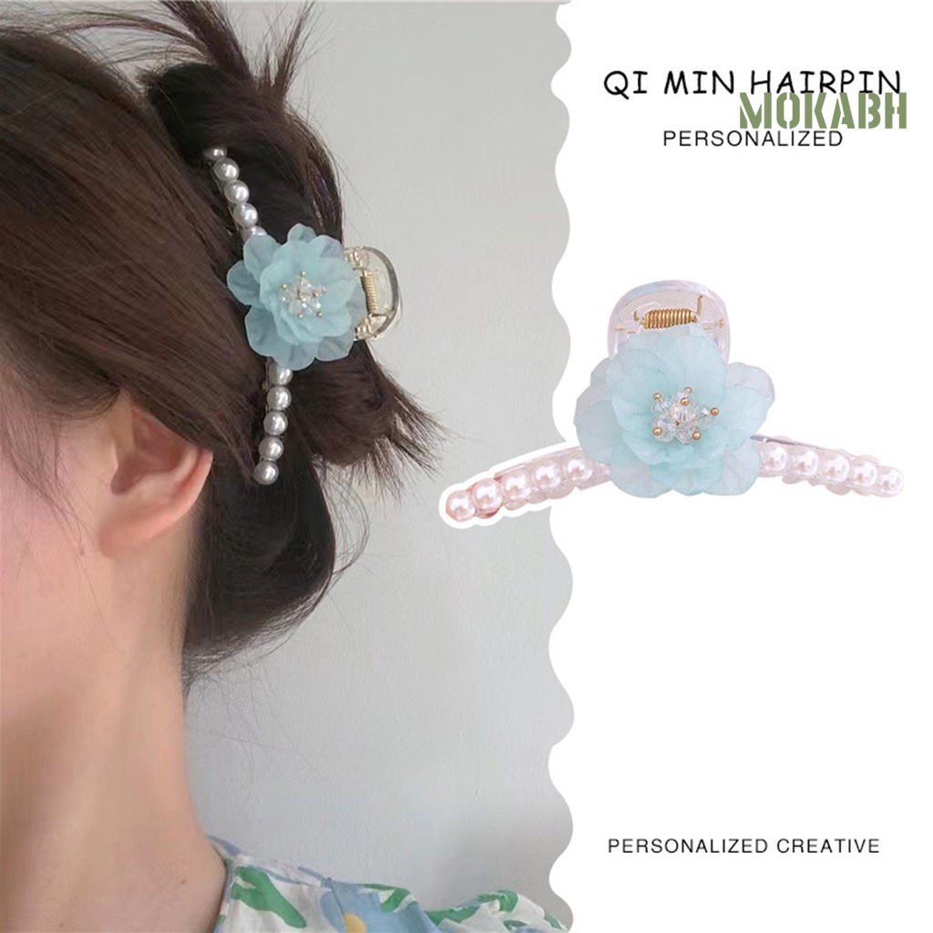 Kẹp Tóc Đính Ngọc Trai Giả Màu Sắc Sống Động Thanh Lịch Cho Nữ