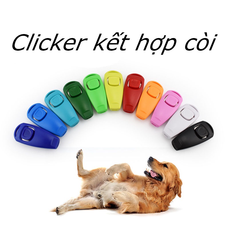 Clicker kết hợp còi dùng huấn luyện chim,vẹt,chó,mèo, đồ chơi cho poodle, husky, corgi