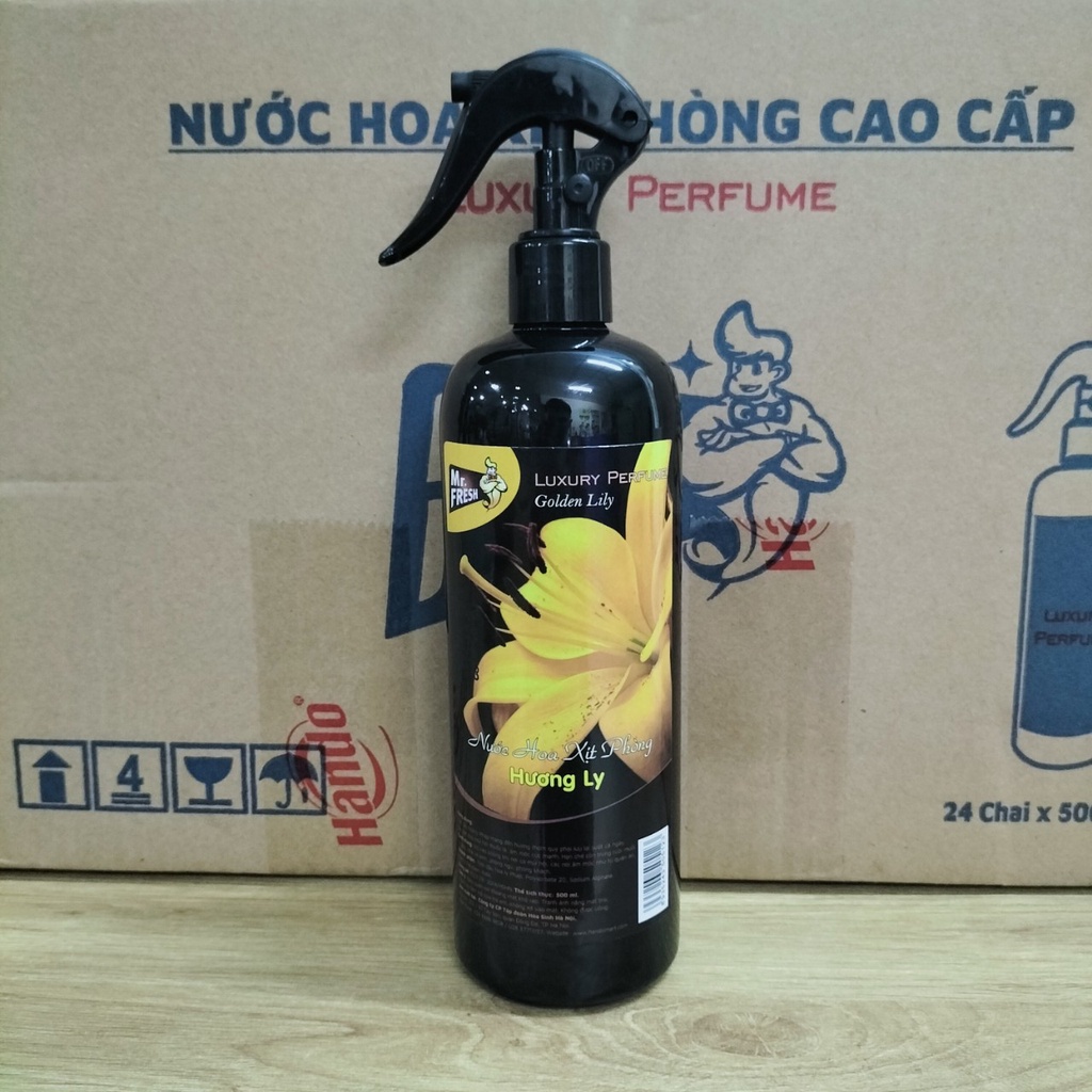 Nước hoa xịt thơm phòng ngủ, phòng khách chính hãng, bình xịt thơm phòng khử mùi hôi và mùi ẩm mốc Mr Fresh 500ml