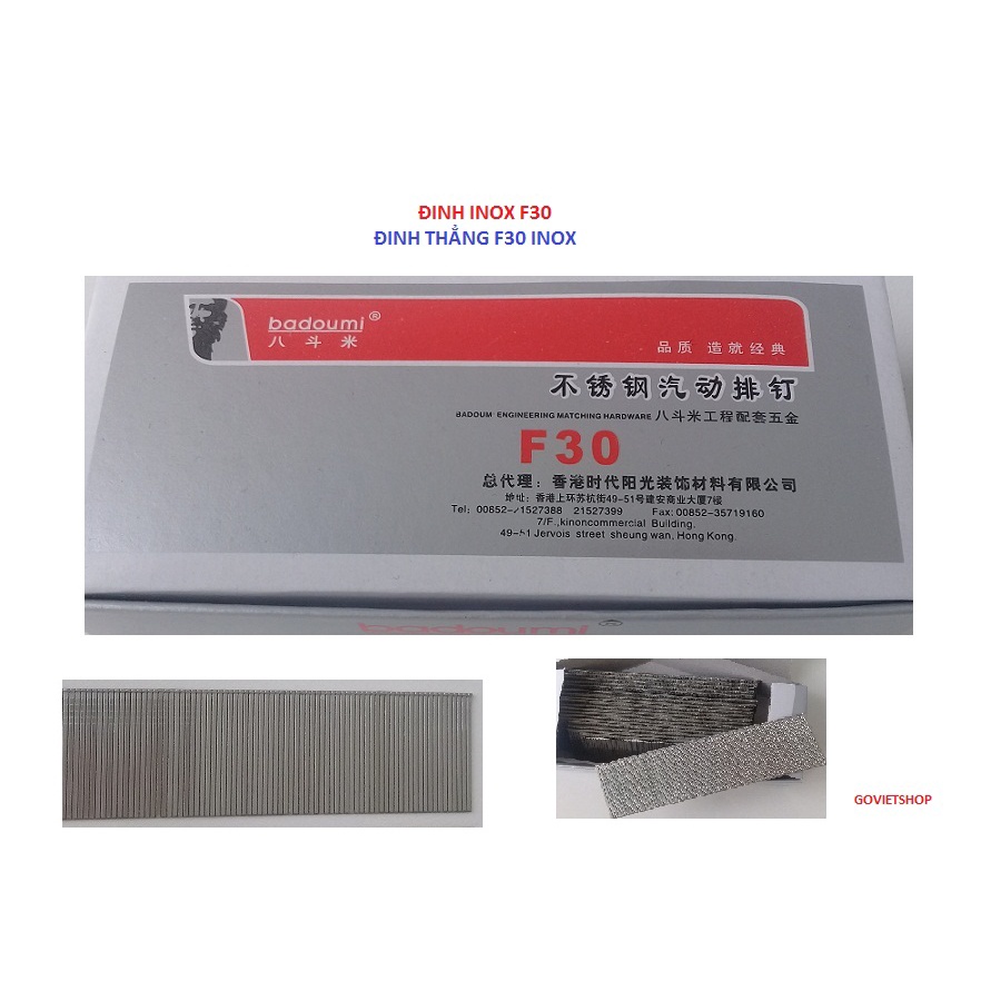 Đinh F30 inox 304 công nghiệp dài 30mm bằng inox