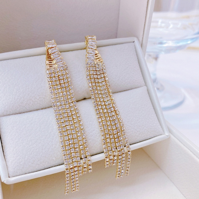 V.I.T House | Bông tai S925 đá vàng dài