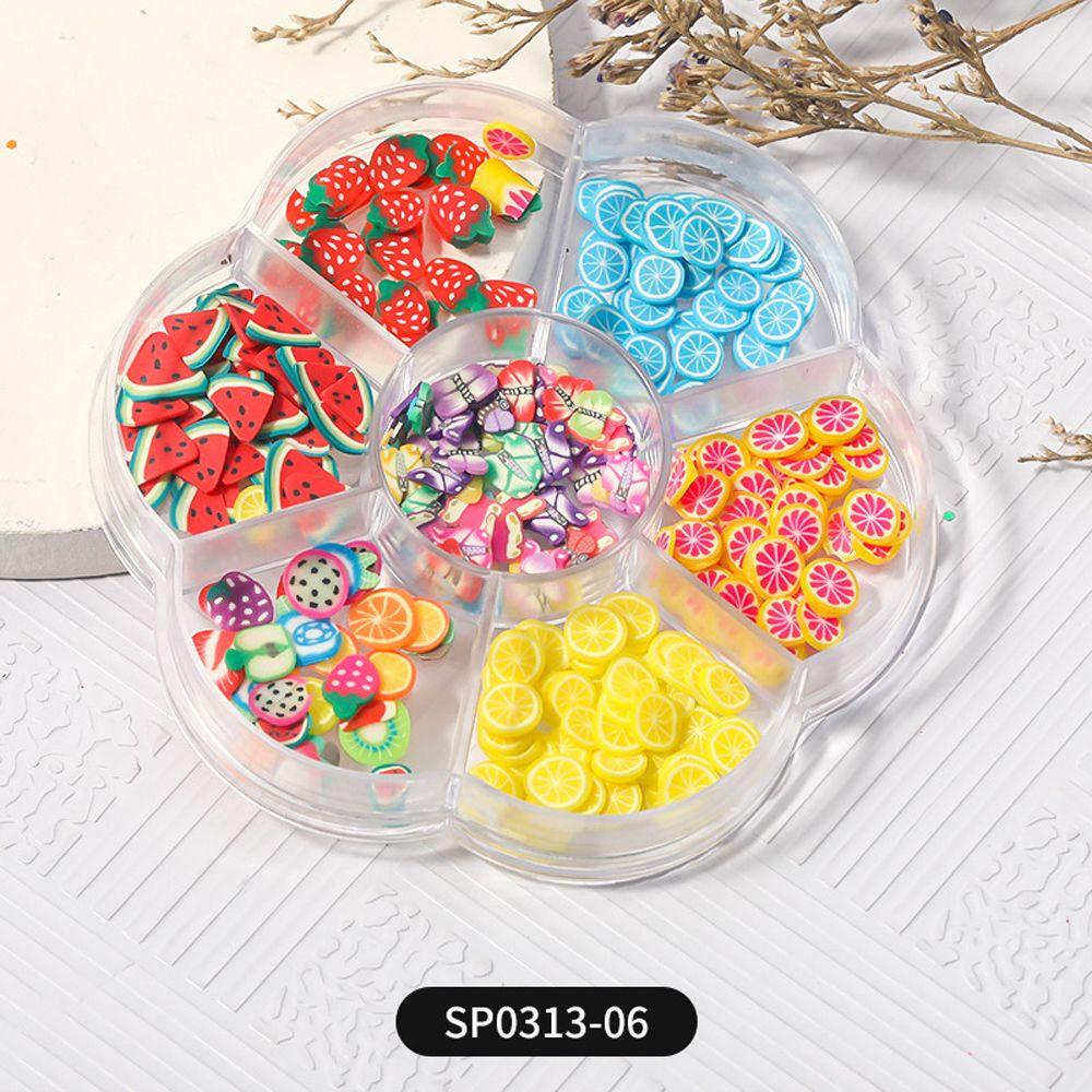 Hộp Phụ Kiện Trang Trí Móng Nghệ Thuật 7 Ngăn Họa Tiết Bướm Vỏ Sò Lấp Lánh Dễ Thương|Phụ Kiện Làm Móng Nghệ Thuật