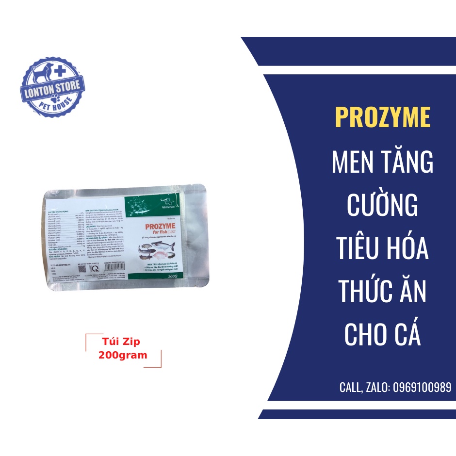 [Dùng thử] Gói 200g VEMEDIM Prozyme for fish new, bổ sung vitamin và enzyme tiêu hóa cho cá,lươn ốc bươu, Lonton store