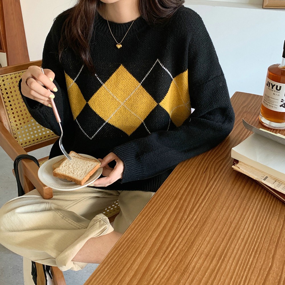Áo Sweater Tay Dài Oversize 3 Màu Lựa Chọn