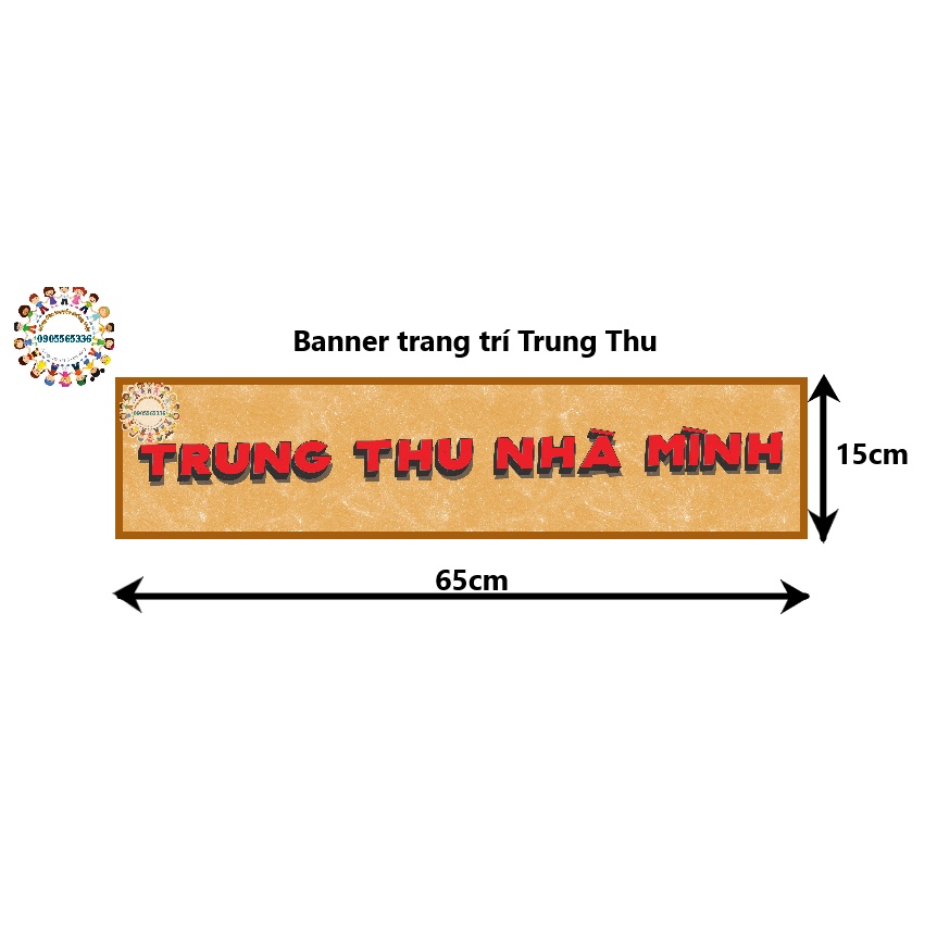 Banner trang trí Trung Thu theo concept hoài niệm ''TRUNG THU NHÀ MÌNH'' - Giấy dán tường trang trí trung thu