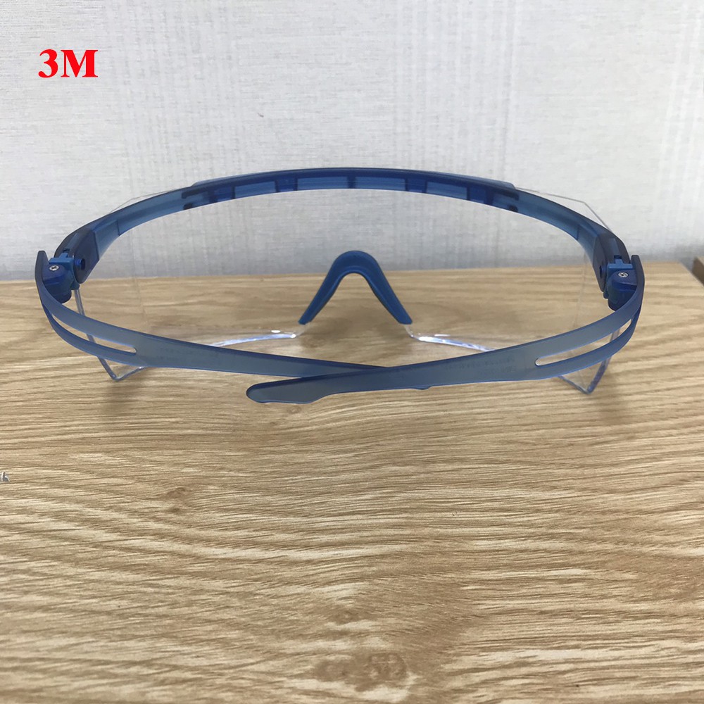 Kính bảo vệ mắt, chống bụi, chống văng bắn SF3701ASGAF-BLU 3M dành cho người sử dụng kính cận, chống đọng sương cực tốt