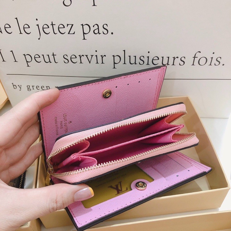Ví Lv bấm kéo size trung rất nhiều ngăn hàng đẹp Fullbox