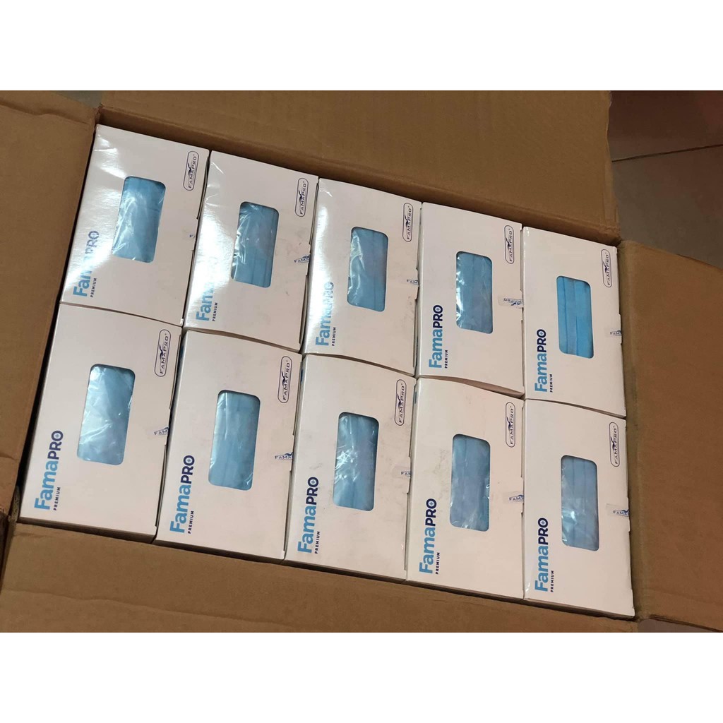 Khẩu trang y tế cao cấp 4 lớp kháng khuẩn Famapro  hàng xuất khẩu Châu Au ( 40 cái/ túi/ hộp )