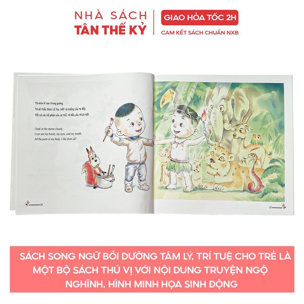 Sách - Song ngữ bồi dưỡng tâm lý, trí tuệ cho trẻ dành cho bé từ 2-8 tuổi có file nghe (Bộ 4 cuốn)