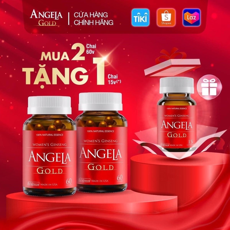 ANGELA GOLD: có tem tích điểm - chính hãng 100% | Viên uống bổ sung nội tiết tố, tăng cường sinh lý nữ