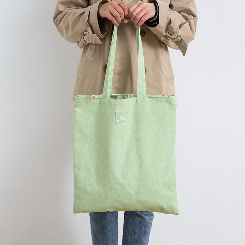 Túi Tote Vải Canvas In Họa Tiết Trái Cây Thời Trang Thân Thiện Với Môi Trường Có Thể Gập Lại