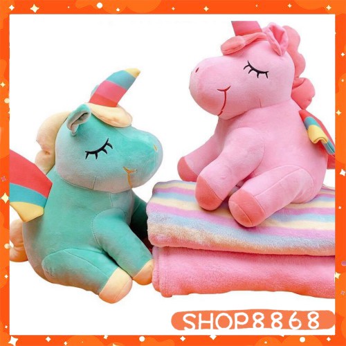 Set gối mền unicorn ngồi 2in 1 dễ thương -shop8868