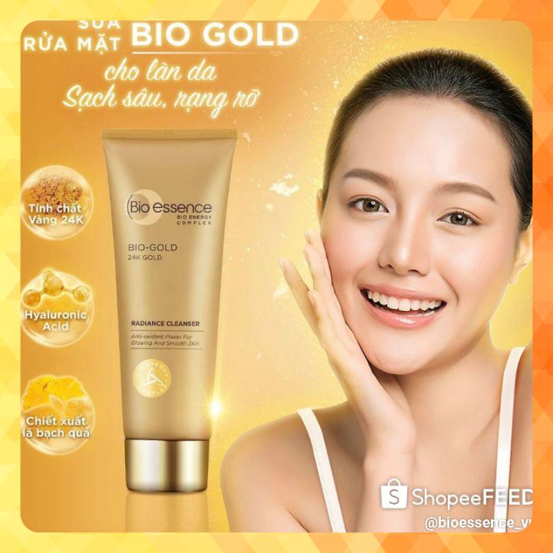 Bộ sản phẩm Bio-Essence Bio-Gold (Sữa rửa mặt 100gr + Kem dưỡng ban ngày/ban đêm 40gr)