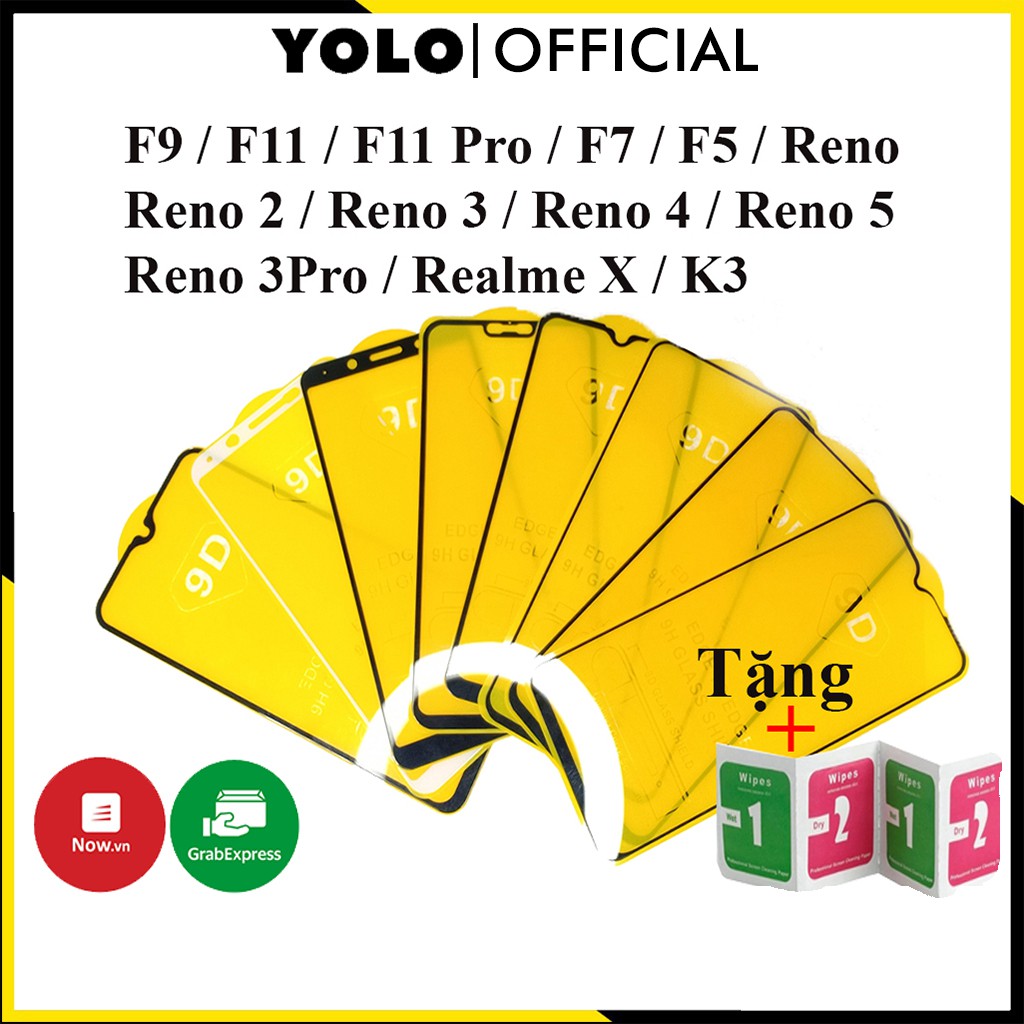 Kính cường lực oppo Reno 6Z Reno 2 2F 2Z Reno 3 Reno 4 Reno 5 Reno 3 Pro K3 Realme X  A16 F9 F11 Pro A3s F7 F5 [THF]