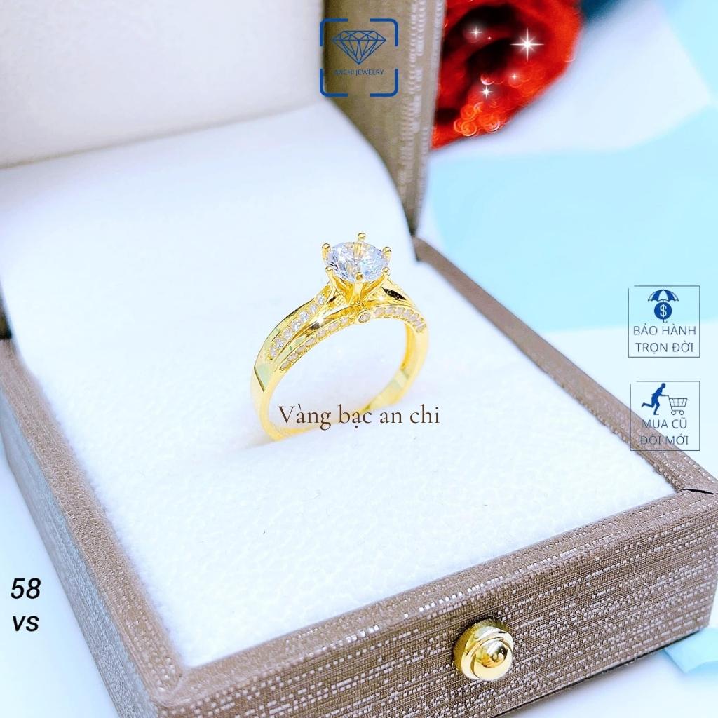 Nhẫn nữ đính đá cao cấp có giấy bảo đảm của tiệm Anchi jewelry